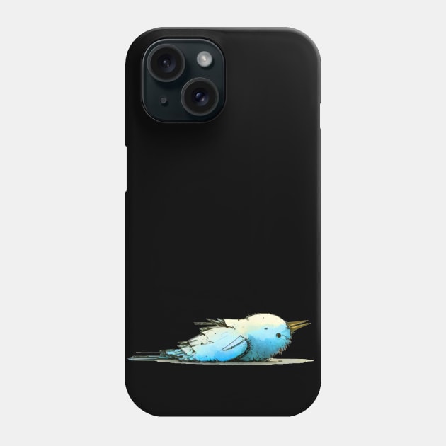 The Blue Bird Social Media is Dead to Me, No. 5: on a Dark Background Phone Case by Puff Sumo