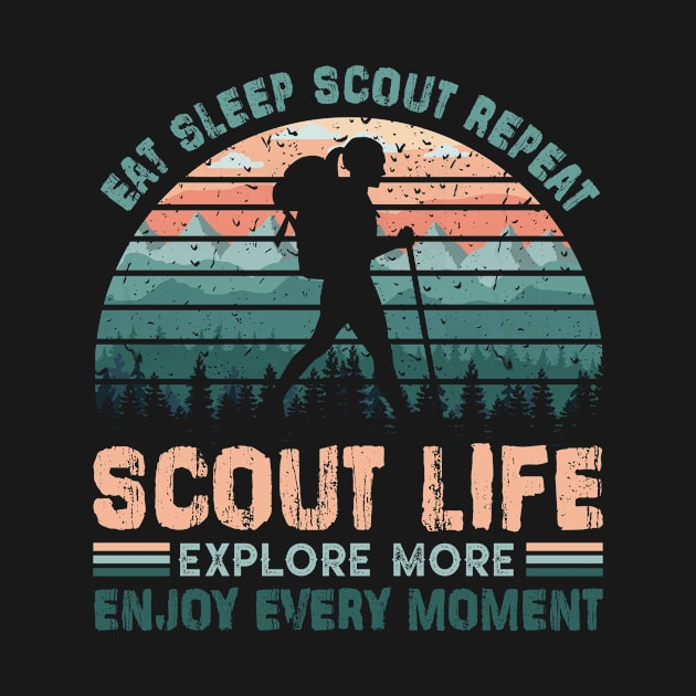 Eat sleep scout repeat Scout life explore enjoy every moment vintage camping by Dianeursusla Clothes