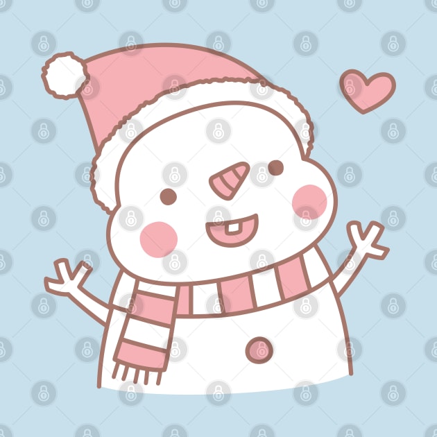 Cute Happy Snowman, Christmas Doodle by rustydoodle
