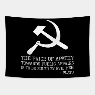 Ancient Greek - Plato Quote On Apathy - Anti Socialism Gift Tapestry