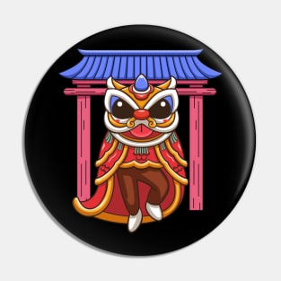 chinese year lion dance Pin