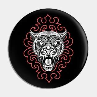 Tribal line Art Tiger Pin