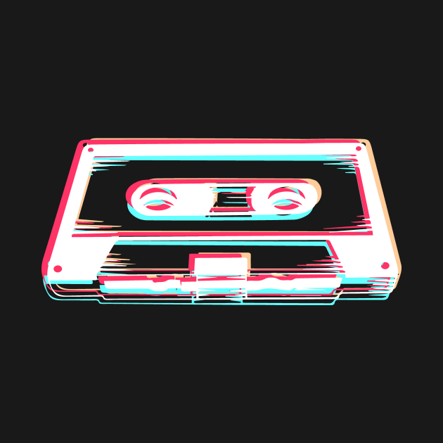 Old School Music Tape In Glitch Style by melostore