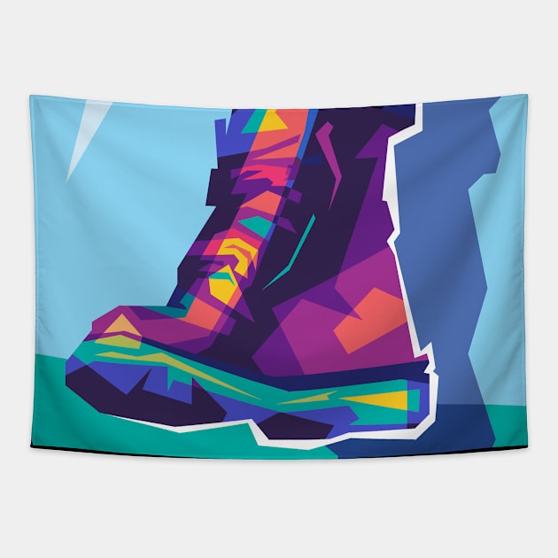 pop art men's shoes Tapestry by Rizkydwi