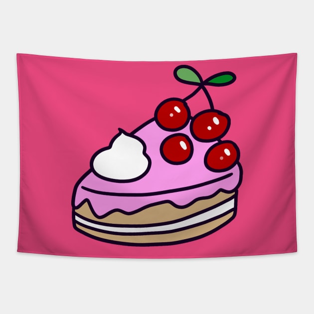 Cherry Cake Slice Tapestry by saradaboru