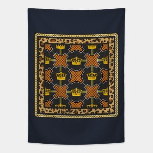 Leopard,chain, crown pattern Tapestry