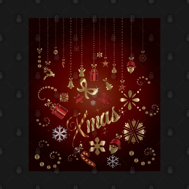 Xmas Pattern ( Golden Christmas Decoration) by Nobiya