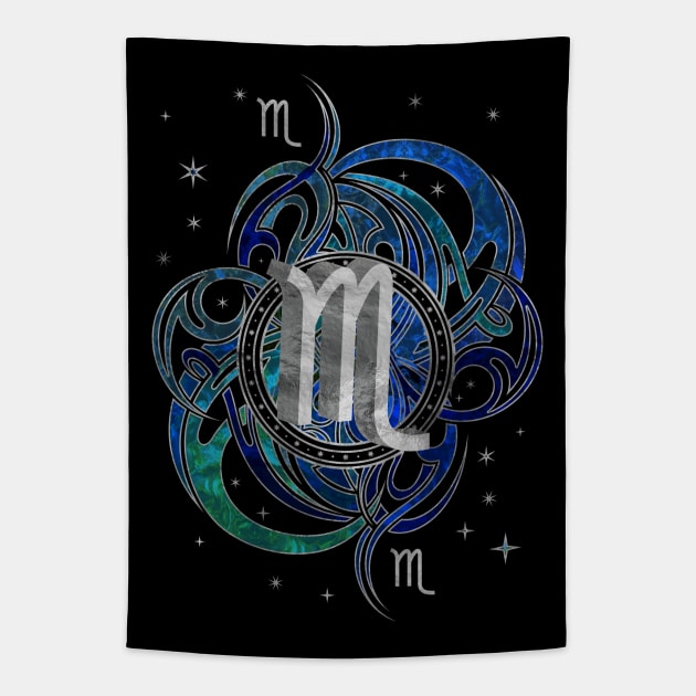 Scorpio Zodiac Sign Water element Tapestry by Nartissima