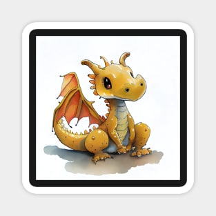 Cute Watercolor Dragon Magnet