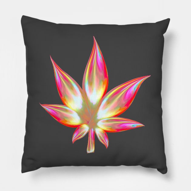 Rosy Iridescent Cannabis Pillow by dinaaaaaah