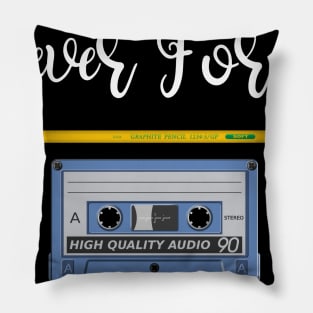 Never Forget Pencil and Cassette Tape Pillow