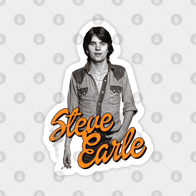 Steve Earle // Retro Folk Singer Songwriter Fan Art Magnet by darklordpug