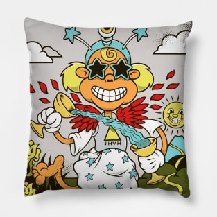 Temperance - Mystical Medleys - Vintage Cartoon Tarot (White) Pillow