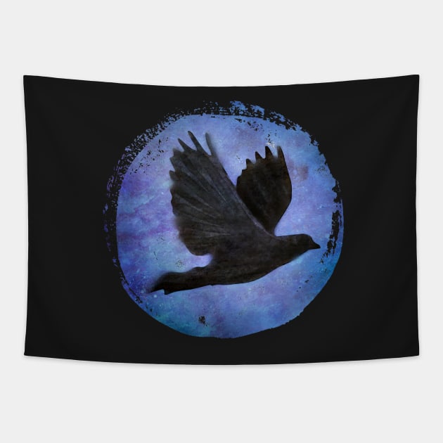 crow/raven in flight... soar Tapestry by directdesign