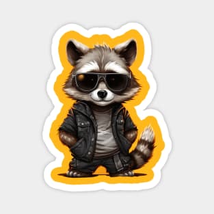 cool raccoon rapper Magnet