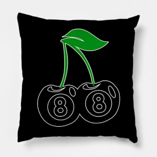 8 Ball Cherries Funny Billiards Player Pillow