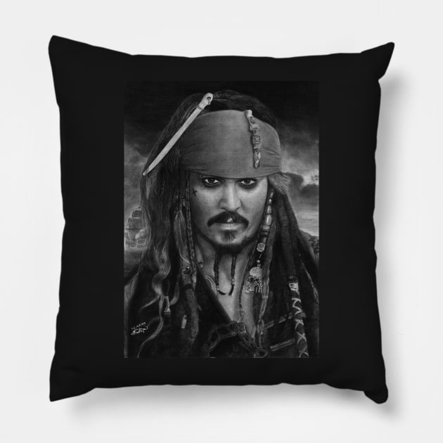 Jack Sparrow Pillow by asa7ur