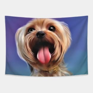 Yorkshire Terrier Puppy Dog Digital Oil Painting Tapestry