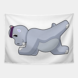 Hippo Fitness Abs Workout Sports Tapestry