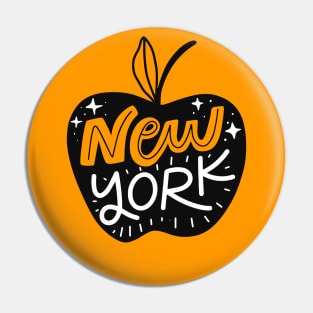 New York, Big Gray Apple Pin