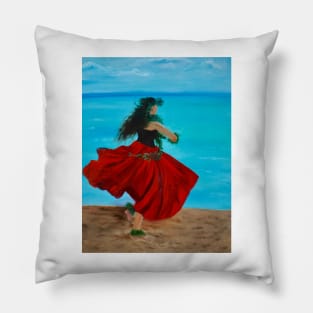 Hula Dance on the Beach Pillow