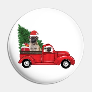 Funny Christmas Pug Dog Lovers Owners Christmas Xmas Pin