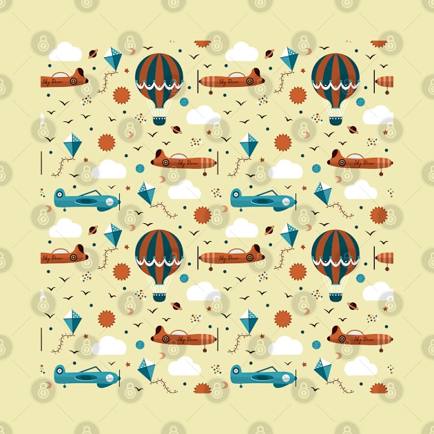 Flying Planes Seamless Pattern by Simplulina