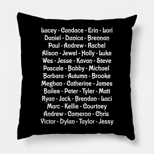 Hall of Fame Hunks and Ladies of the Best Christmas Movies Pillow by We Love Pop Culture