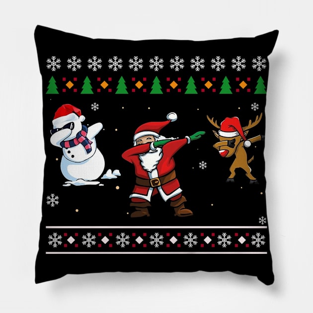 Dabbing Santa Ugly Sweater Pillow by aaltadel