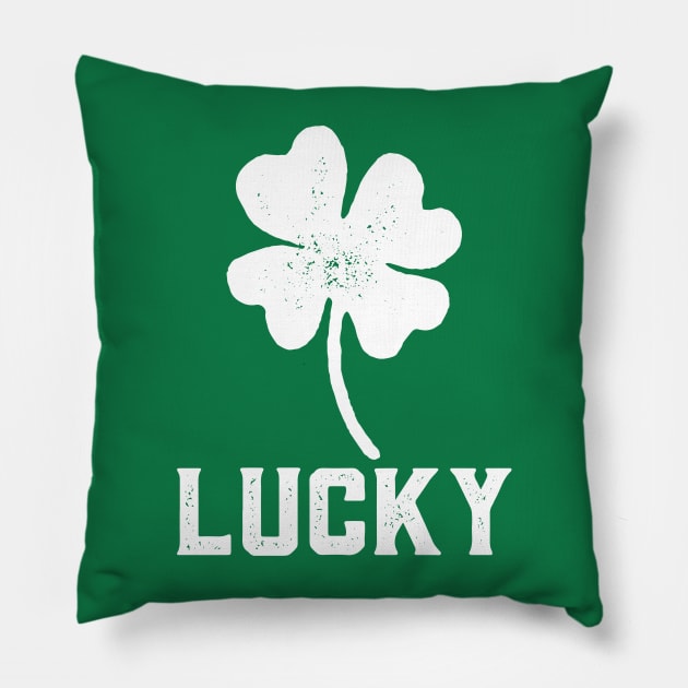 Lucky 4-Leaf Clover for This St. Patrick's Day Pillow by Contentarama