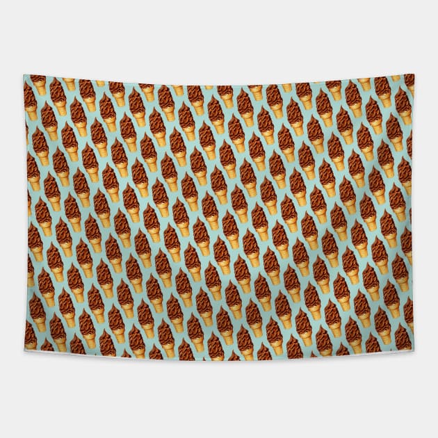 Chocolate Dip Cone Pattern Tapestry by KellyGilleran