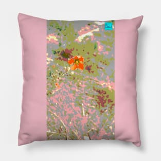 orange wildflower poster Pillow