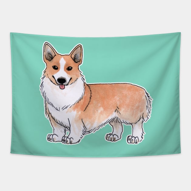 Welsh corgi dog Tapestry by Savousepate