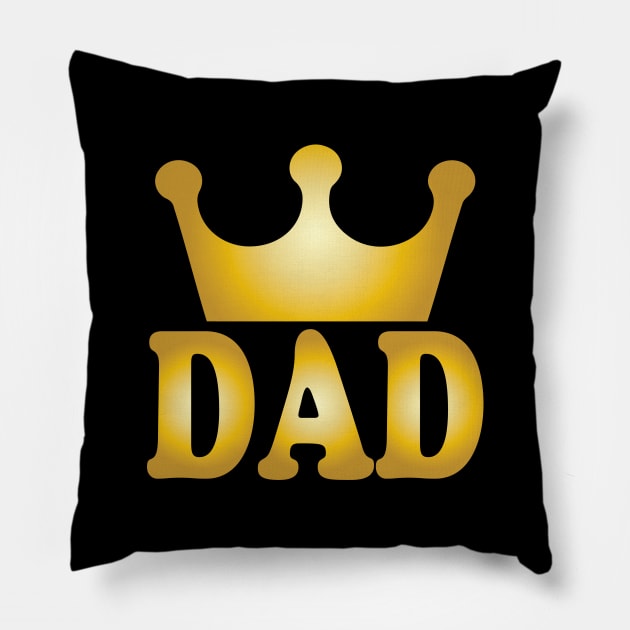 King Dad Pillow by JevLavigne