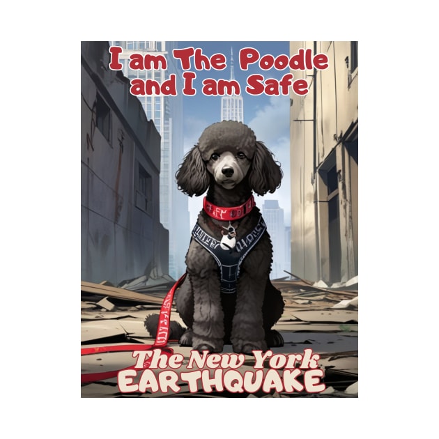 I Survived the New York City Earthquake, "I am The Poodle, I am safe, Ideal Gift, by benzshope