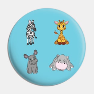 Cute African Animals Pin