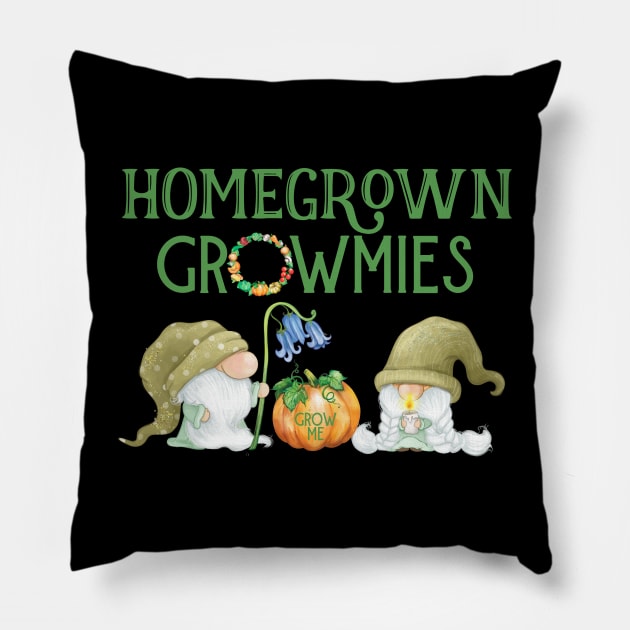 Homegrown Gnomes Growmies Organic Farmers Pillow by Funny Stuff Club