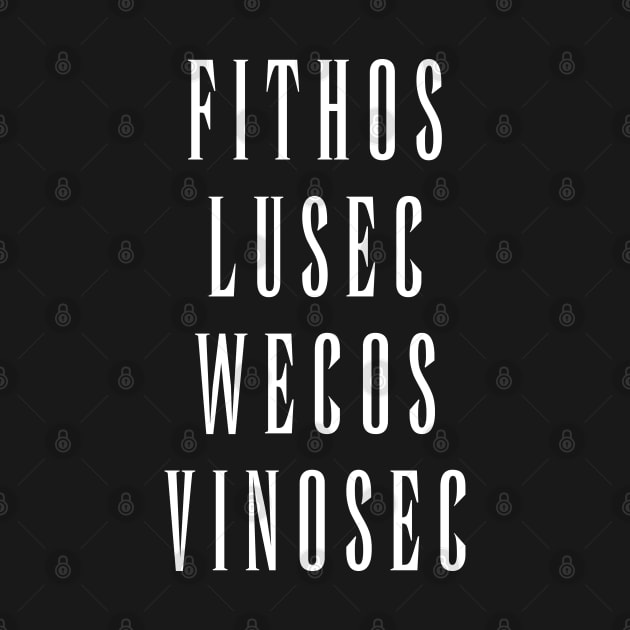 Fithos Lusec Wecos Vinosec Succession Of Witches Love (White Text) by inotyler