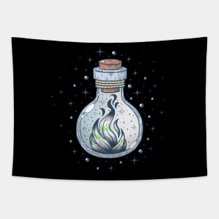 Agender Fire Occult Bottle LGBT Pride Flag Tapestry