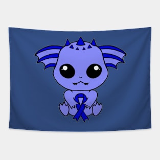 Cute Creature Holding an Awareness Ribbon (Blue) Tapestry