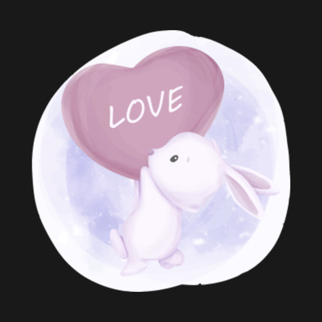 Adorable Baby Bunny Reach a Love Balloon - Baby Bunny - T-Shirt