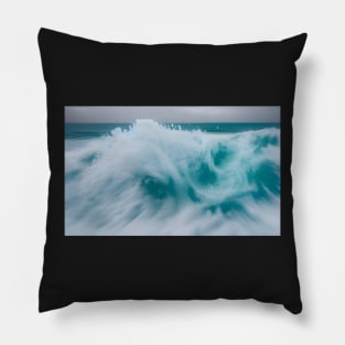 Blue ocean wave foam Pillow