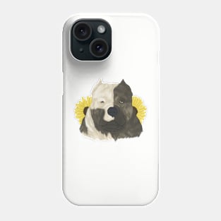 Brindle Pied American Bully with Sunflowers Phone Case