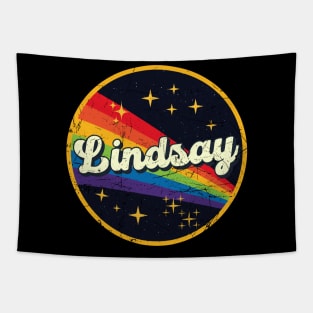Lindsay // Rainbow In Space Vintage Grunge-Style Tapestry