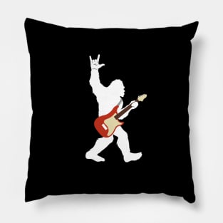 Bigfoot Rock and Roll Funny Sasquatch Believers Guitar Pillow