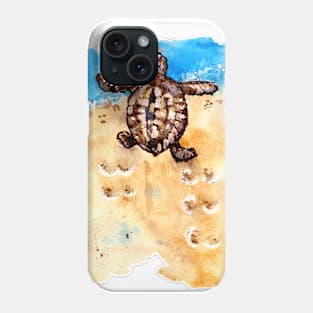 turtle on the sand Phone Case