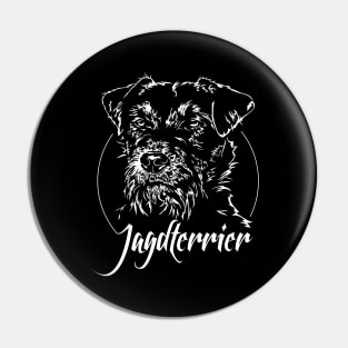 Funny Proud Jagdterrier hunting dog portrait Pin