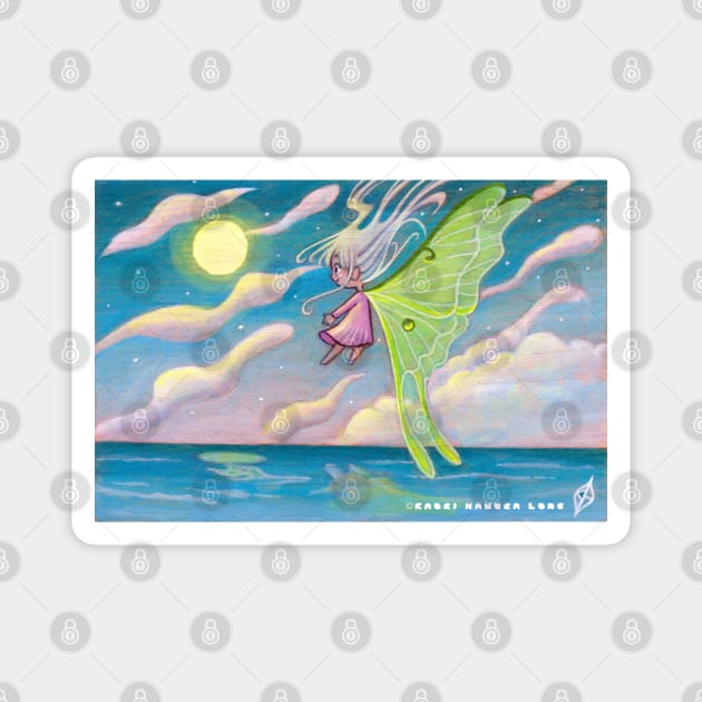 Moon Moth Fairy Magnet by Moss Moon Studio