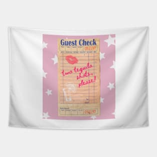 Two Tequila Shots Please Y2k Pink Guest Check Print Tapestry