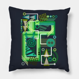 Abstract Digital Green Pillow